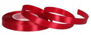 Wstążka Tasiemka Satynowa Bordowa 12mm 32m