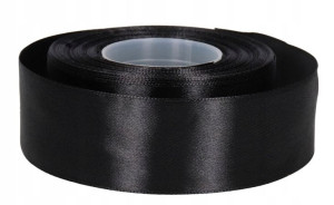Wstążka Tasiemka Satynowa Czarna 38mm 32m