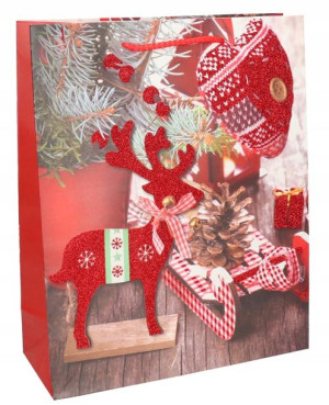 Torebka Papierowa Świąteczna Torba Na Prezent 32cm
