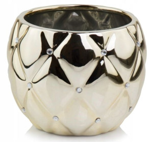Doniczka Osłonka Ceramiczna Glamur Złota