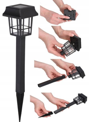 Lampka Solarna Led Lampka Ogrodowa Wbijana Domek