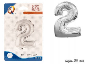 Balony Foliowe Cyferki Balon Foliowy Cyfra 2 80cm