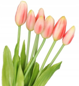 Tulipany Bukiet Tulipanów Kwiaty Gumowe 40cm 7gał