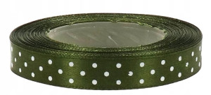 Wstążka Taśiemka Satynowa W Kropki 1,2cm 18m
