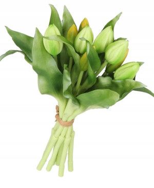 Tulipany Bukiet Tulipanów Kwiaty Gumowe 28cm 9gał