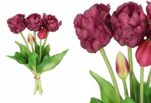 Tulipany Bukiet Tulipanów Kwiaty Gumowe 41cm 5gał