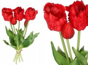 Tulipany Bukiet Tulipanów Kwiaty Gumowe 41cm 5gał