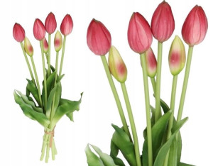 Tulipany Bukiet Tulipanów Kwiaty Gumowe 42cm 7gał