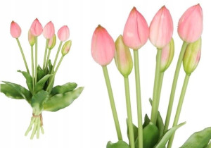 Tulipany Bukiet Tulipanów Kwiaty Gumowe 42cm 7gał