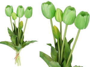 Tulipany Bukiet Tulipanów Kwiaty Gumowe 40cm 5gał