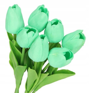 Tulipany Bukiet Tulipanów Kwiaty Gumowe 7gał 34cm