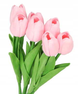 Tulipany Bukiet Tulipanów Kwiaty Gumowe 7gał 34cm