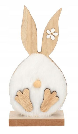 Zając Zajączek Wielkanocny Drewniany Figurka 18 Cm