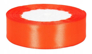 Wstążka Tasiemka Satynowa Pomarańczowa 25mm 25m