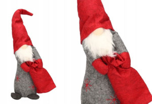 Skrzat Krasnal Mikołaj Gnom Z Workiem Duży 43cm