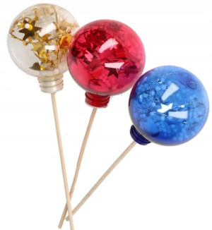 Bombki Plastikowe Na Piku 19cm 3szt Ozdoba Stroik