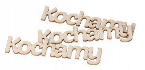 Napis Drewniany Kochamy 3szt 7 Cm Ozdoba Stroik