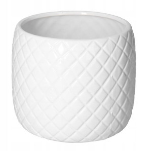 Doniczka Osłonka Ceramiczna 13 Cm Biała Ozdoba