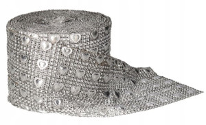 Taśma Cyrkonie Pas Diamentowy 9,1m X11,5cm Srebrna