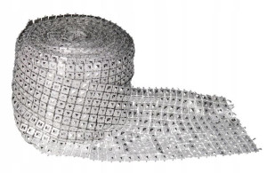 Taśma Cyrkonie Pas Diamentowy 9,1m X10cm Srebrna