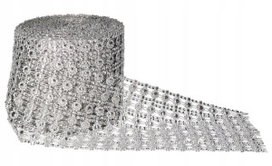 Taśma Cyrkonie Pas Diamentowy 9,1m X11,5cm Srebrna