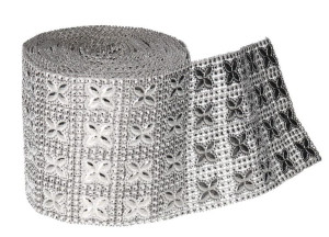 Taśma Cyrkonie Pas Diamentowy 9,1m X12cm Srebrna