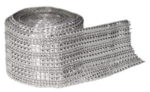 Taśma Cyrkonie Pas Diamentowy 9,1m X11cm Srebrna
