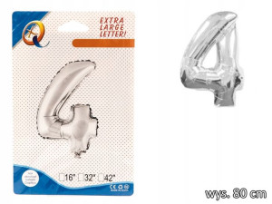 Balony Foliowe Cyferki Balon Foliowy Cyfra 4 80cm