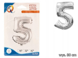 Balony Foliowe Cyferki Balon Foliowy Cyfra 5 80cm
