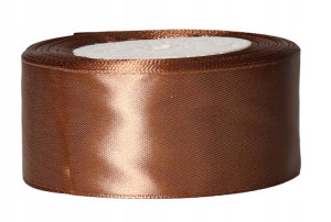 Wstążka Tasiemka Satynowa Brązowa 38mm 25m