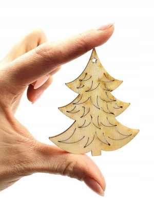 Choinka Drewniana Zawieszka Świąteczna 7,1cm 1szt
