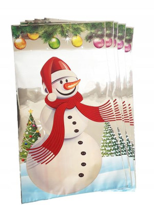 Torba Foliowa Prezentowa Świąteczna 5szt 34cmx19cm