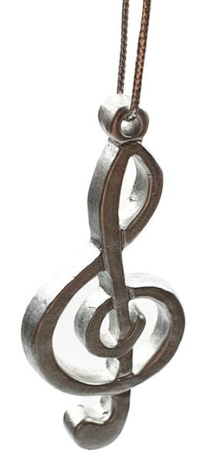 Zawieszka Klucz Wiolinowy Srebny 7,6cm 1szt