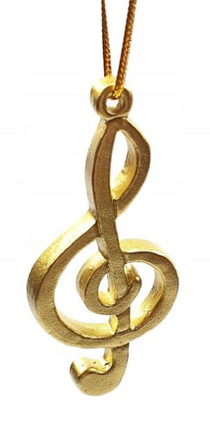 Zawieszka Klucz Wiolinowy Złoty 7,6cm 1szt