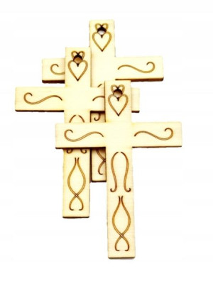 Krzyż Krzyże Drewniane Ozdoba 5szt 6,9cm