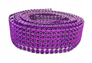Taśma Cyrkonie Pas Diamentowy 2,8m X3cm Fioletowy