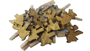 ANIOŁKI NA KLAMERCE złote 24szt. Święta