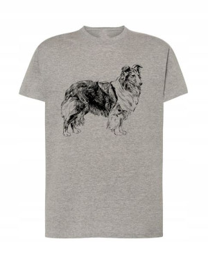 Owczarek Szkocki LessieT-shirt Męski Logo Rozm.S