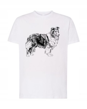 Owczarek Szkocki LessieT-shirt Męski Logo Rozm.XXL