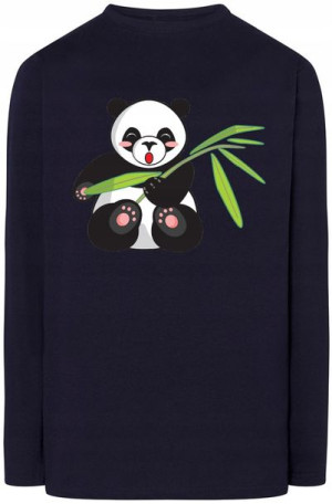Panda Męski Modny Longsleeve Nadruk Rozm.5XL