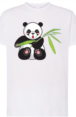 Panda Słodka Męski T-Shirt Nadruk Rozm.S