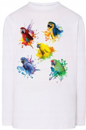 Papugi Męski Kolorowy Longsleeve Modny Rozm.3XL