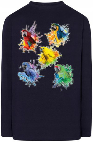 Papugi Męski Kolorowy Longsleeve Modny Rozm.M