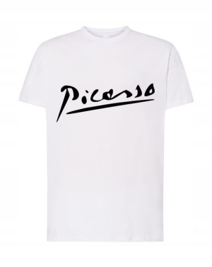 Picasso Męski T-Shirt Logo Modny Nadruk Rozm.M