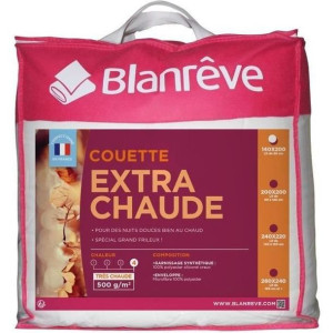 BLANREVE Bardzo ciepla koldra z mikrofibry - 140 x 200 cm - biala