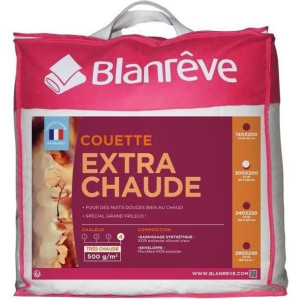 BLANREVE Bardzo ciepla koldra z mikrofibry - 200 x 200 cm - biala