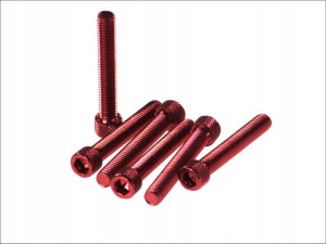 Śruba M8x50 imbusowa cylindryczna, kolor Czerwony