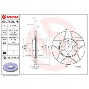 Tarcza Brembo Max Chevrolet Astra, Meriva, Zafira;