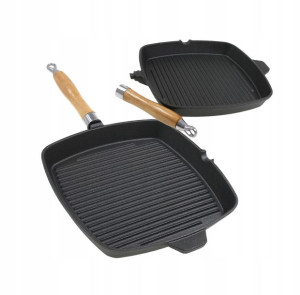 PATELNIA Żeliwna GRILLOWA CIĘŻKA 26x26 Grill 2555