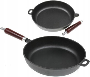 PATELNIA 24 cm Żeliwna Głęboka Ciężka INDUKCJA GAZ